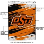 oklahoma state cowboys wild lines orange white quilt blanket best selling