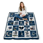 old dominion monarchs mickey mouse motif blue white quilt blanket best selling