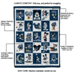 old dominion monarchs mickey mouse motif blue white quilt blanket best selling