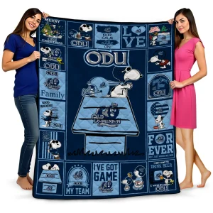 old dominion monarchs snoopy love blue quilt blanket best selling