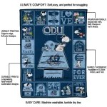 old dominion monarchs snoopy love blue quilt blanket best selling