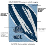 old dominion monarchs stroke art blue white quilt blanket best selling