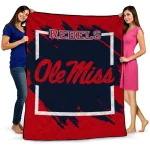 ole miss rebels block border red quilt blanket best selling