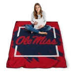 ole miss rebels block border red quilt blanket best selling