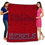 Ole Miss Rebels Brick Grid Red Quilt Blanket 1 ole miss rebels brick grid red quilt blanket best selling