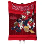 ole miss rebels disney football red quilt blanket best selling