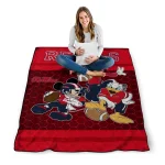 ole miss rebels disney football red quilt blanket best selling