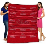 ole miss rebels handdrawn stripes red quilt blanket best selling