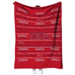 ole miss rebels handdrawn stripes red quilt blanket best selling