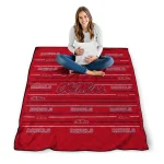 ole miss rebels handdrawn stripes red quilt blanket best selling