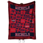 ole miss rebels helmet heart red quilt blanket best selling