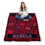 ole miss rebels helmet heart red quilt blanket best selling