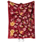 ole miss rebels hibiscus foliage red quilt blanket best selling
