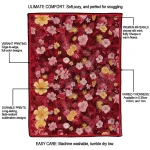 ole miss rebels hibiscus foliage red quilt blanket best selling