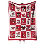 ole miss rebels mickey mouse motif red white quilt blanket best selling