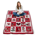 ole miss rebels mickey mouse motif red white quilt blanket best selling