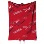 ole miss rebels sketch lines red quilt blanket best selling
