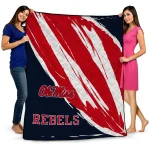 ole miss rebels stroke art red white quilt blanket best selling