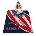 ole miss rebels stroke art red white quilt blanket best selling