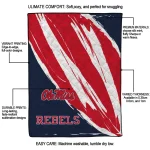 ole miss rebels stroke art red white quilt blanket best selling