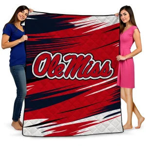 ole miss rebels wild lines red white quilt blanket best selling