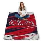 ole miss rebels wild lines red white quilt blanket best selling
