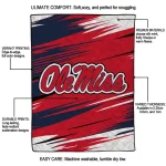 ole miss rebels wild lines red white quilt blanket best selling