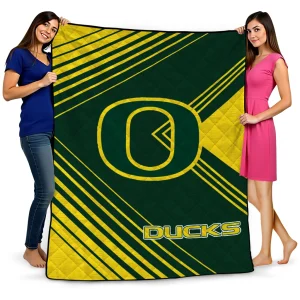 oregon ducks arrow layers green quilt blanket best selling