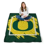 oregon ducks block border green quilt blanket best selling