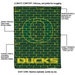 oregon ducks brick grid green quilt blanket best selling