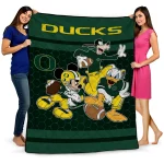 oregon ducks disney football green quilt blanket best selling