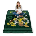 oregon ducks disney football green quilt blanket best selling