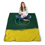 oregon ducks dot illusion green quilt blanket best selling