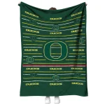 oregon ducks handdrawn stripes green quilt blanket best selling
