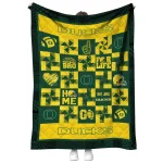 oregon ducks helmet heart green quilt blanket best selling