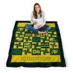 oregon ducks helmet heart green quilt blanket best selling