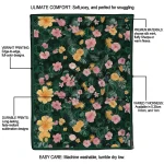 oregon ducks hibiscus foliage green quilt blanket best selling