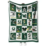 oregon ducks mickey mouse motif green white quilt blanket best selling