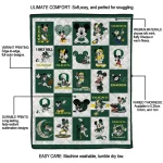 oregon ducks mickey mouse motif green white quilt blanket best selling