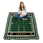 oregon ducks mickey player green quilt blanket best selling
