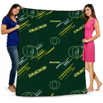 oregon ducks sketch lines green quilt blanket best selling