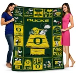 oregon ducks snoopy love green quilt blanket best selling