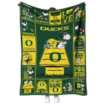 oregon ducks snoopy love green quilt blanket best selling