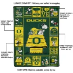 oregon ducks snoopy love green quilt blanket best selling