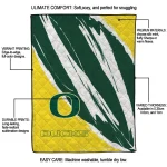 oregon ducks stroke art green white quilt blanket best selling