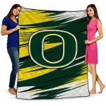 oregon ducks wild lines green white quilt blanket best selling