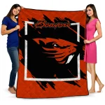 oregon state beavers block border orange quilt blanket best selling