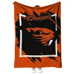 oregon state beavers block border orange quilt blanket best selling