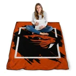 oregon state beavers block border orange quilt blanket best selling