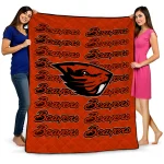 oregon state beavers bold red orange quilt blanket best selling